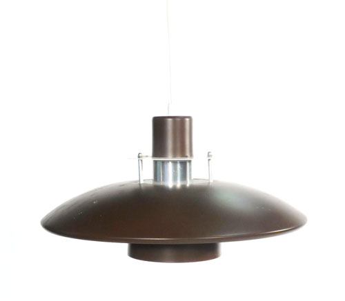 A 1970s two tier brown and chromed ceiling light of spherical form   CONDITION REPORT:  Some