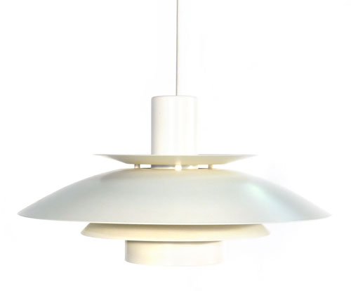 A 1970s four tier ceiling light of spherical form in white   CONDITION REPORT:  working order