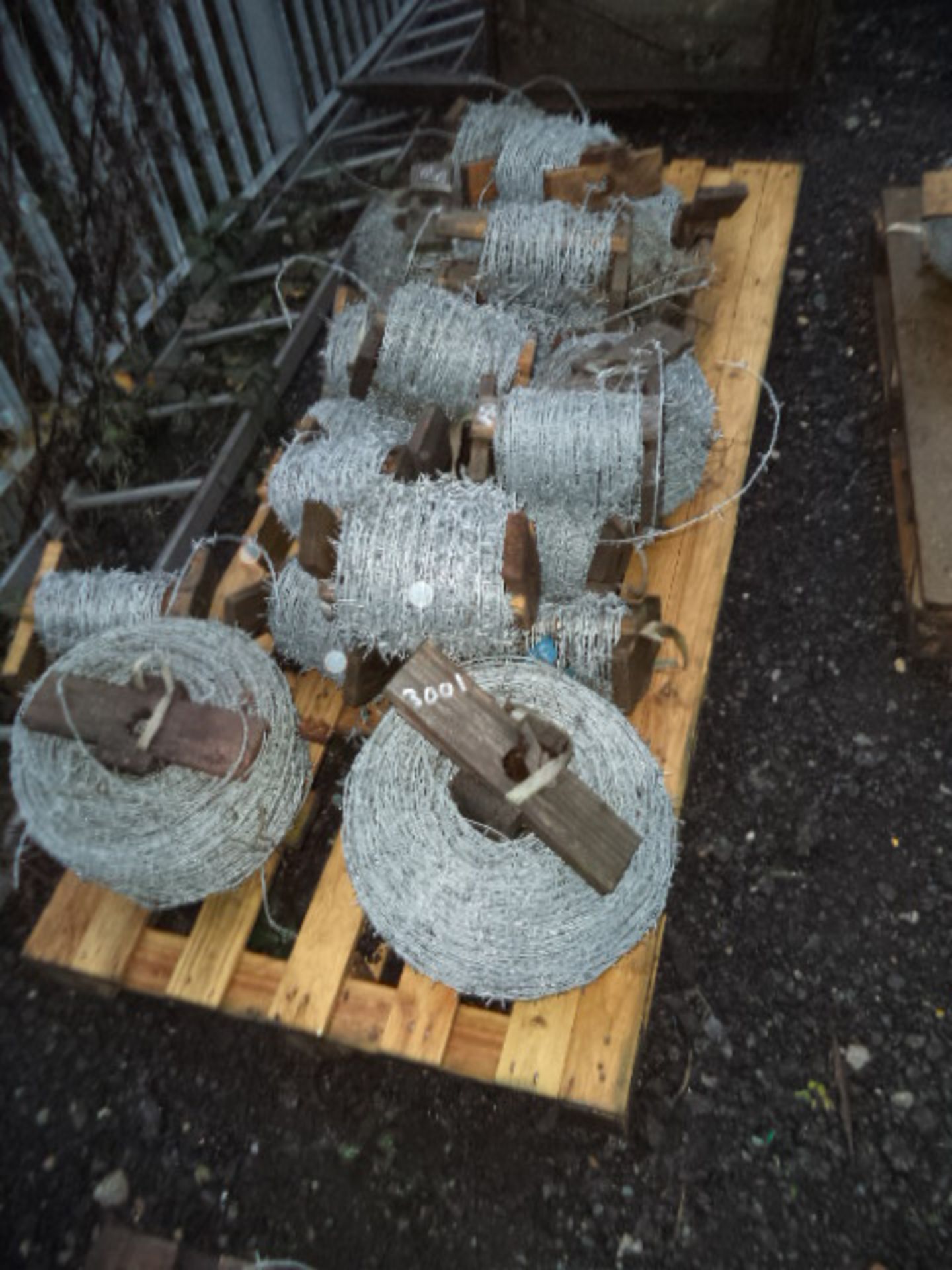 Pallet of barbed wire