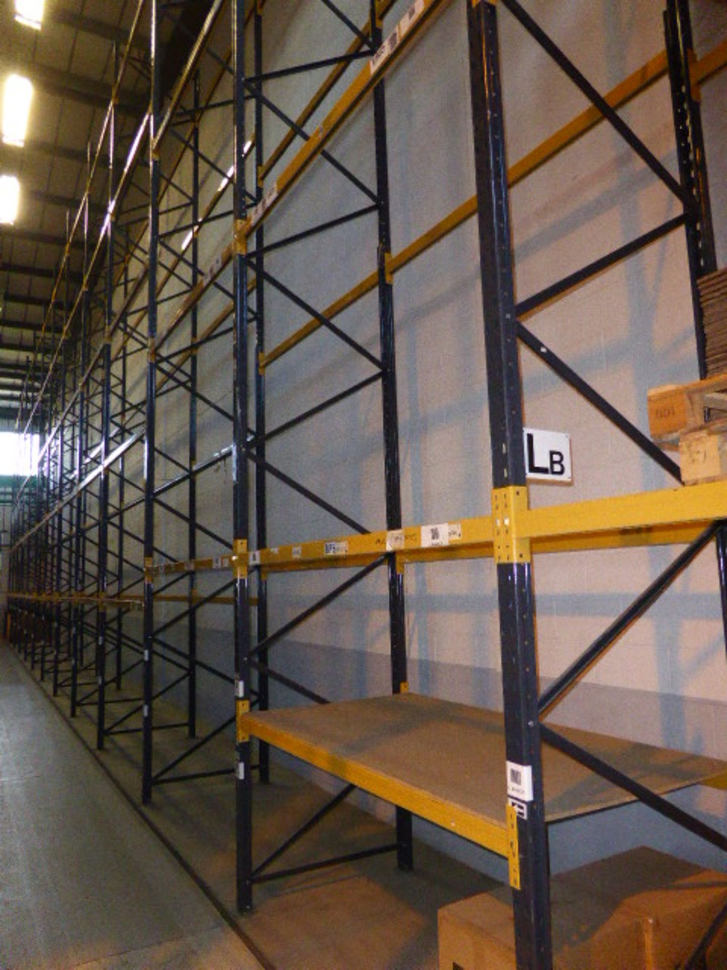 Link 51 model H pallet racking in the first warehouse in brown and yellow finish assembled in 20