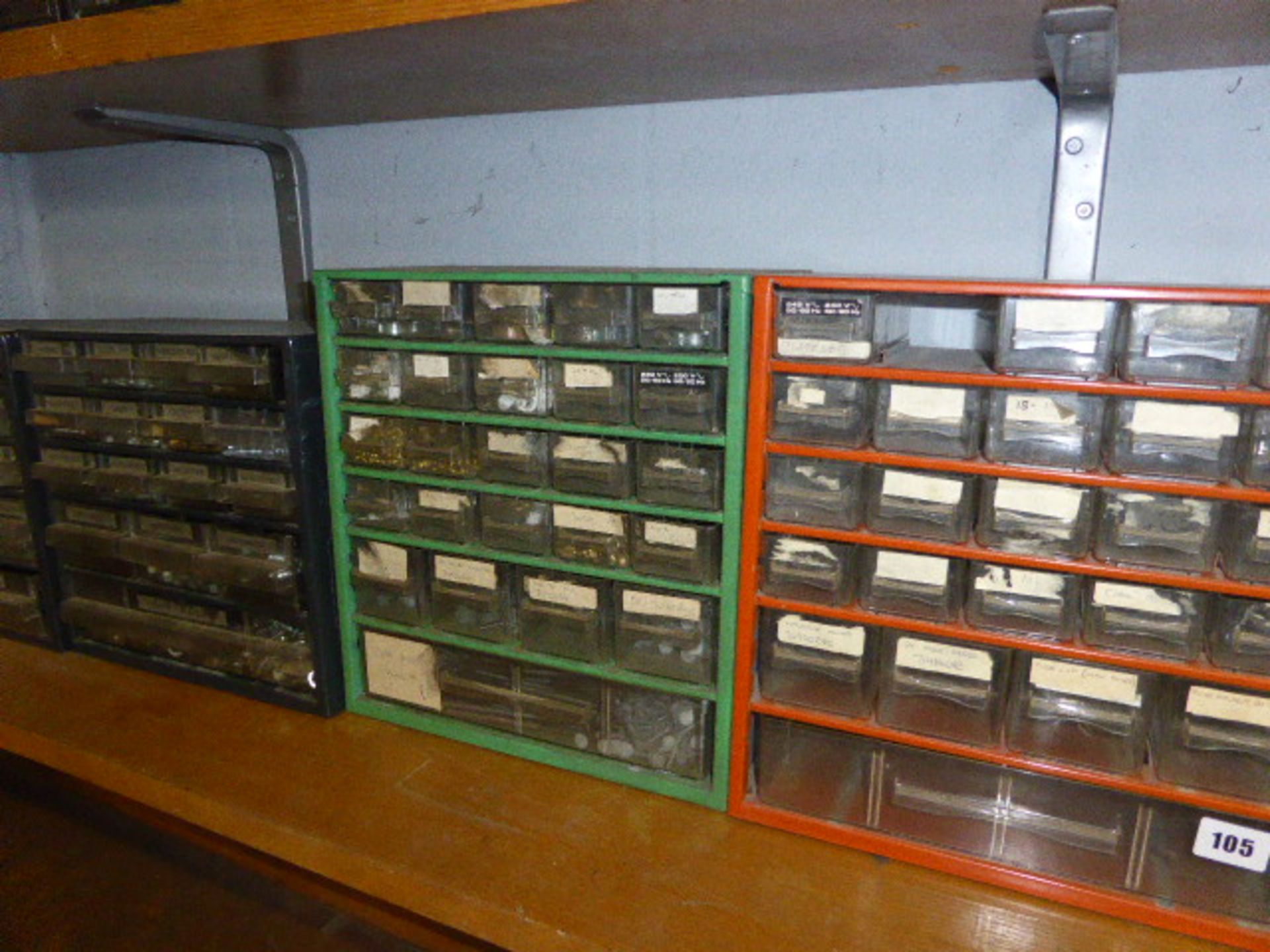 4 small multi drawer racks of nuts, bolts, etc. - Image 2 of 2