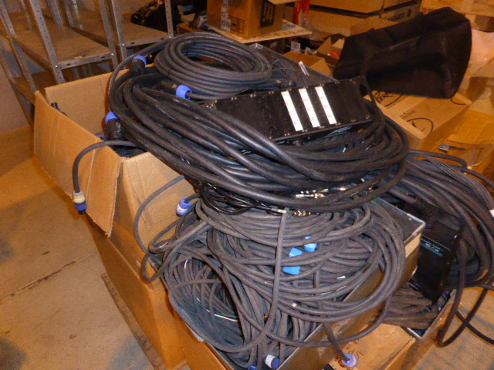 Pallet of assorted PA, microphone and other leads