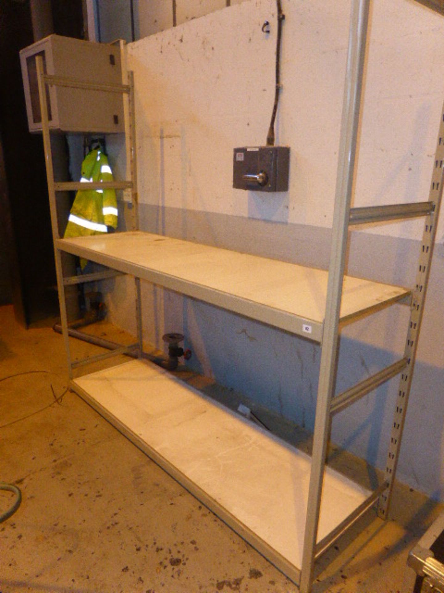 Section of light grey medium duty boltless racking, product display rack and a chipboard pigeon hole - Image 2 of 3