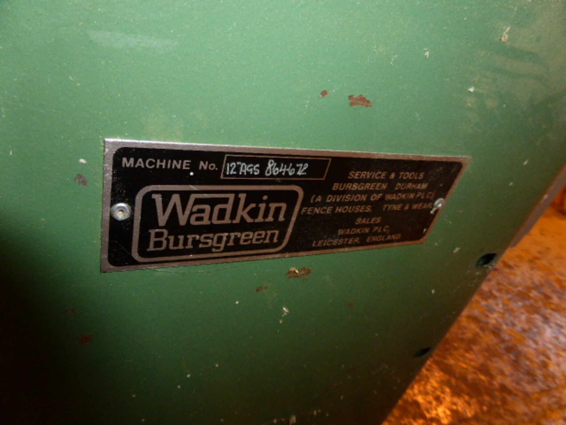 Wadkin Bursgreen tilt arbour saw bench Machine No: 12'' AGS 864672 with a range of spare blades - Image 6 of 7