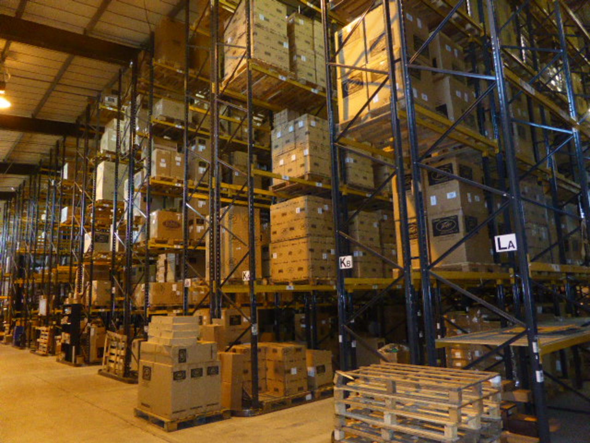 Link 51 model H pallet racking in the first warehouse in brown and yellow finish assembled in 20 - Image 2 of 9