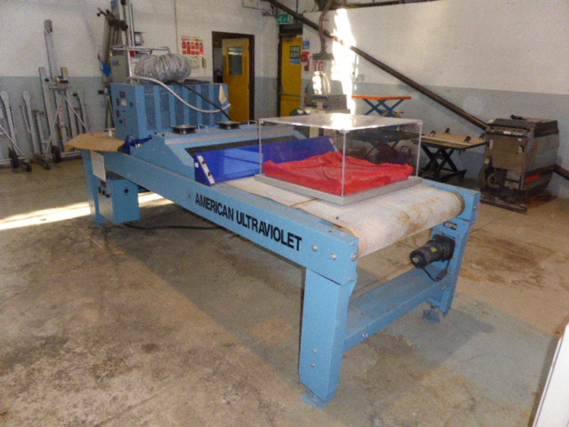 American Ultra Violet screen printing drying bed with control unit