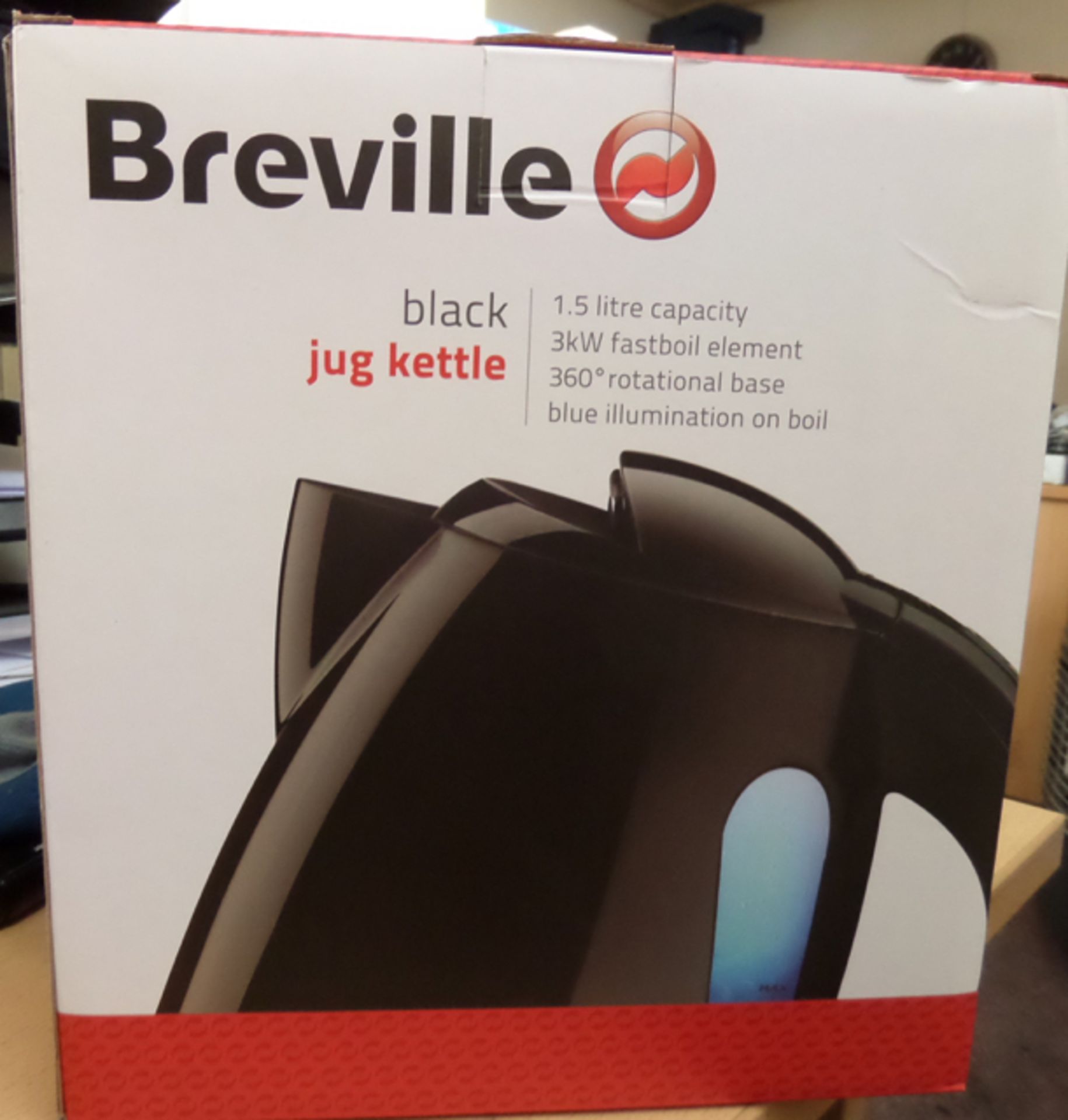 6 x BREVILLE 1.5L 3KW Fastboil jug kettles, BRAND NEW AND BOXED. 360 degree rotational base, blue - Image 2 of 2