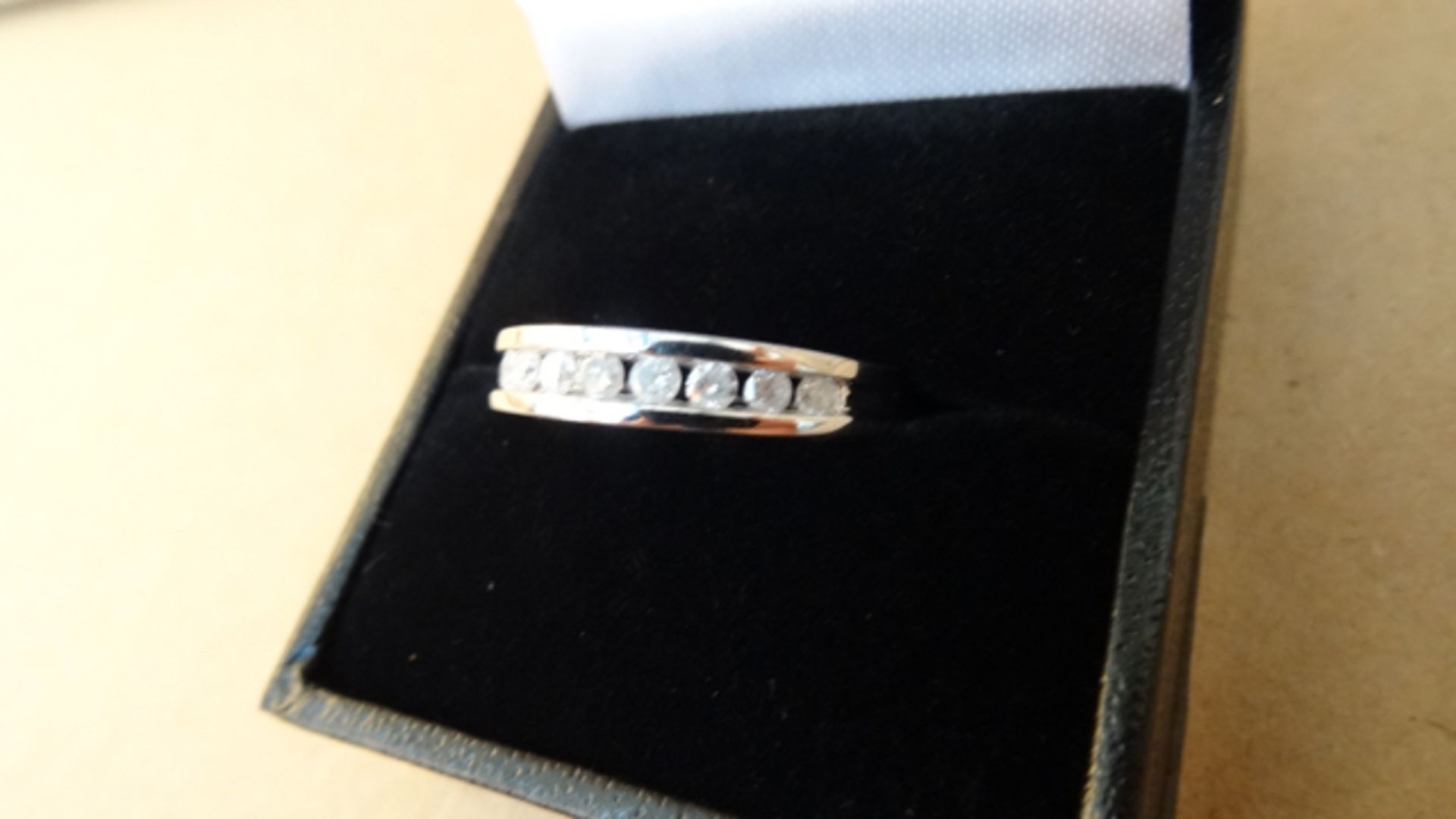9ct White Gold Diamond eternity ring. 1/2 Carat Diamond. Size Q. Beautiful Ring. Retail value £