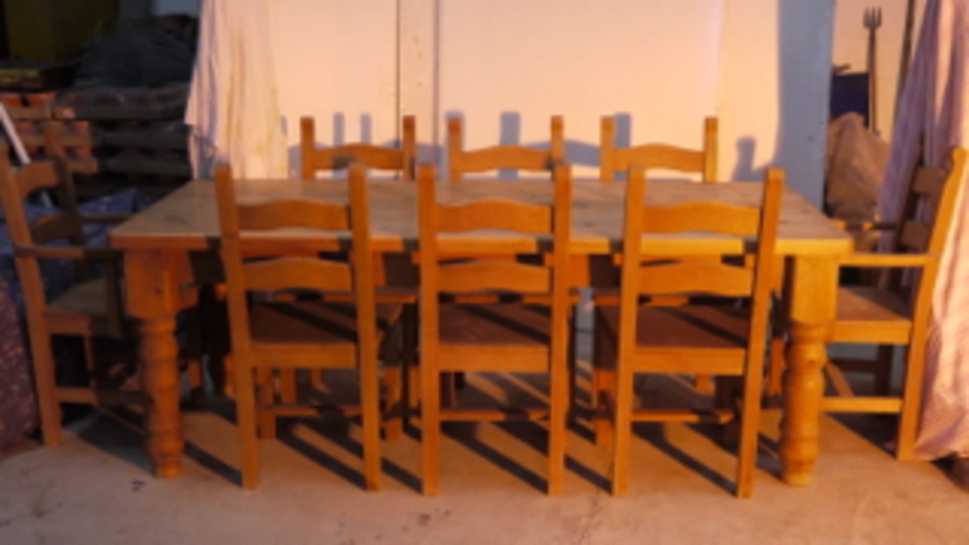 Farm house Table and chairs -  214 wide x 78 high x 91 deep - Image 3 of 3