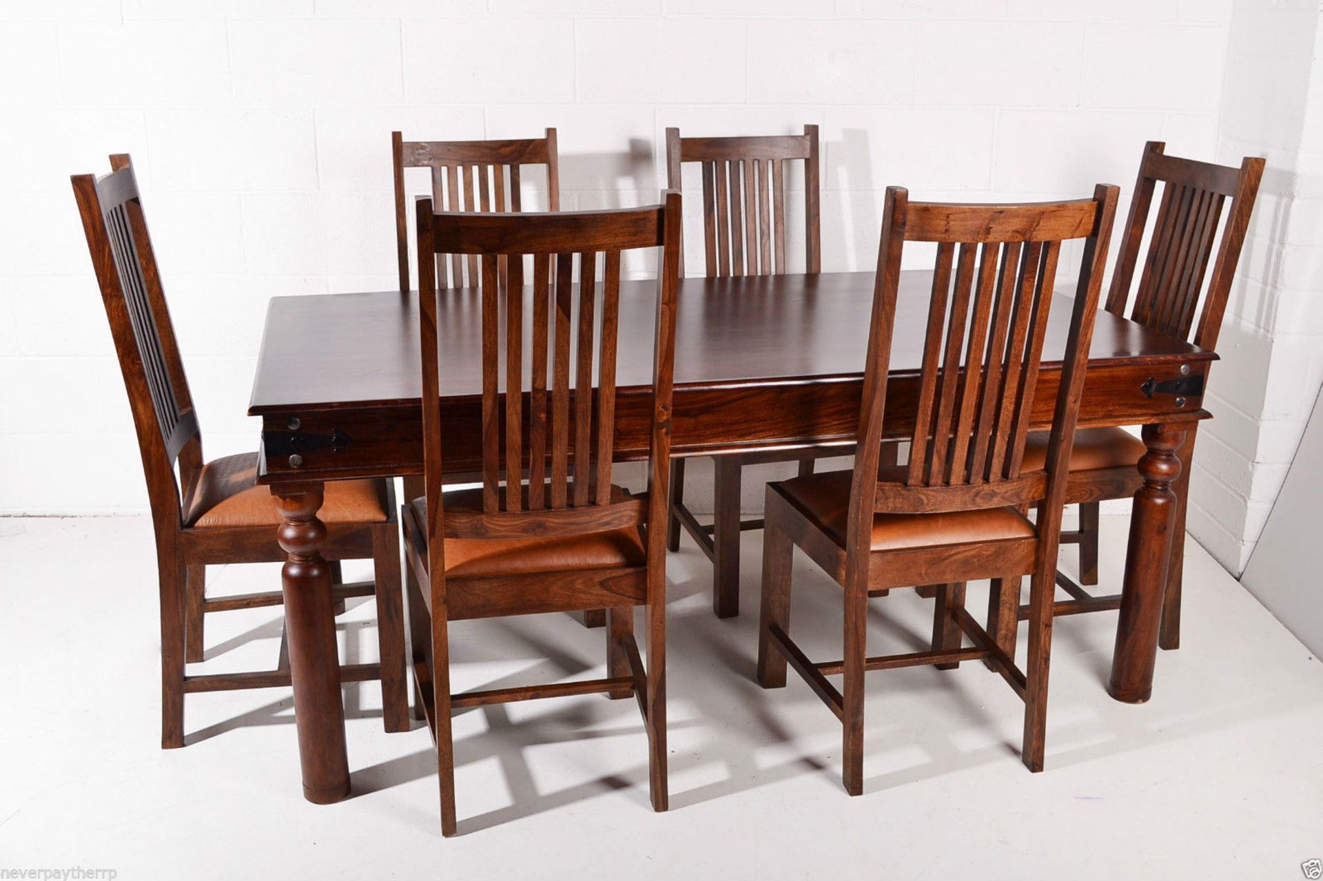 NEW JOHN LEWIS Maharani Dining Table & 6 Chair Set.  6 Seater table dimen sions: 180 x 95cm RRP £