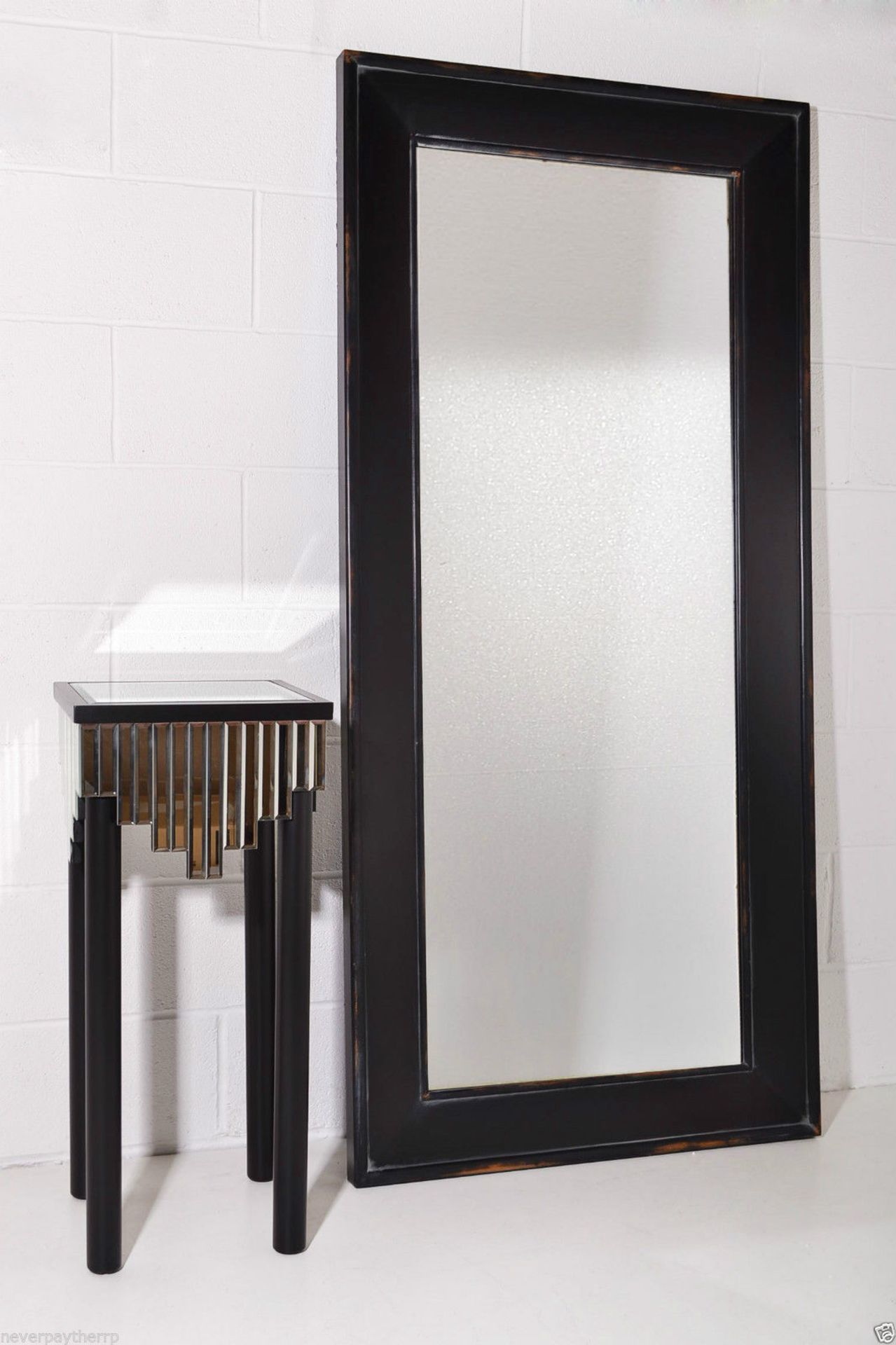 NEW Huge Noir Black Rectangular Mirror, Shabby Chic MPN 13558 RRP £350 New & boxed perfect stock.