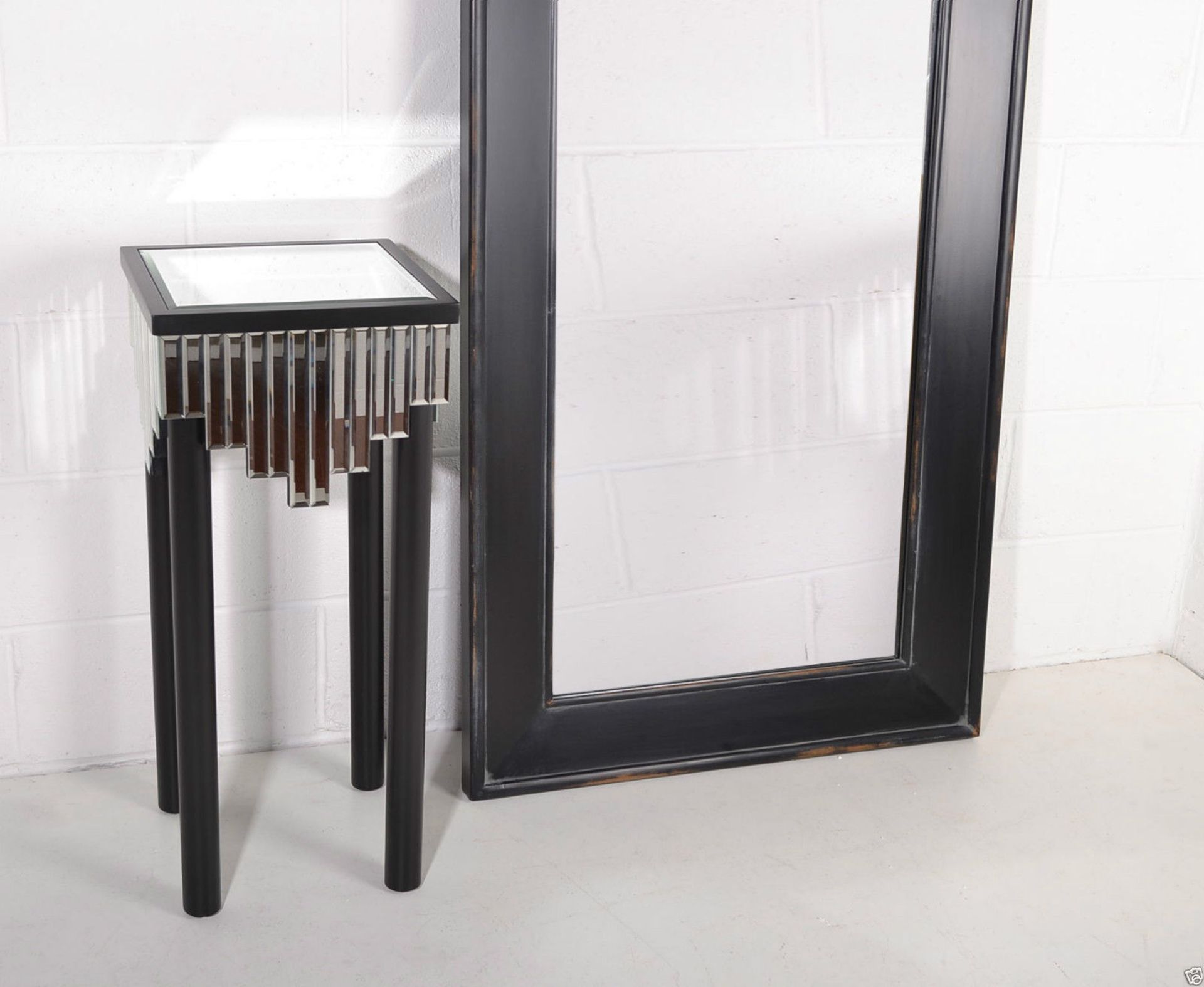 NEW Huge Noir Black Rectangular Mirror, Shabby Chic MPN 13558 RRP £350 New & boxed perfect stock. - Image 2 of 4