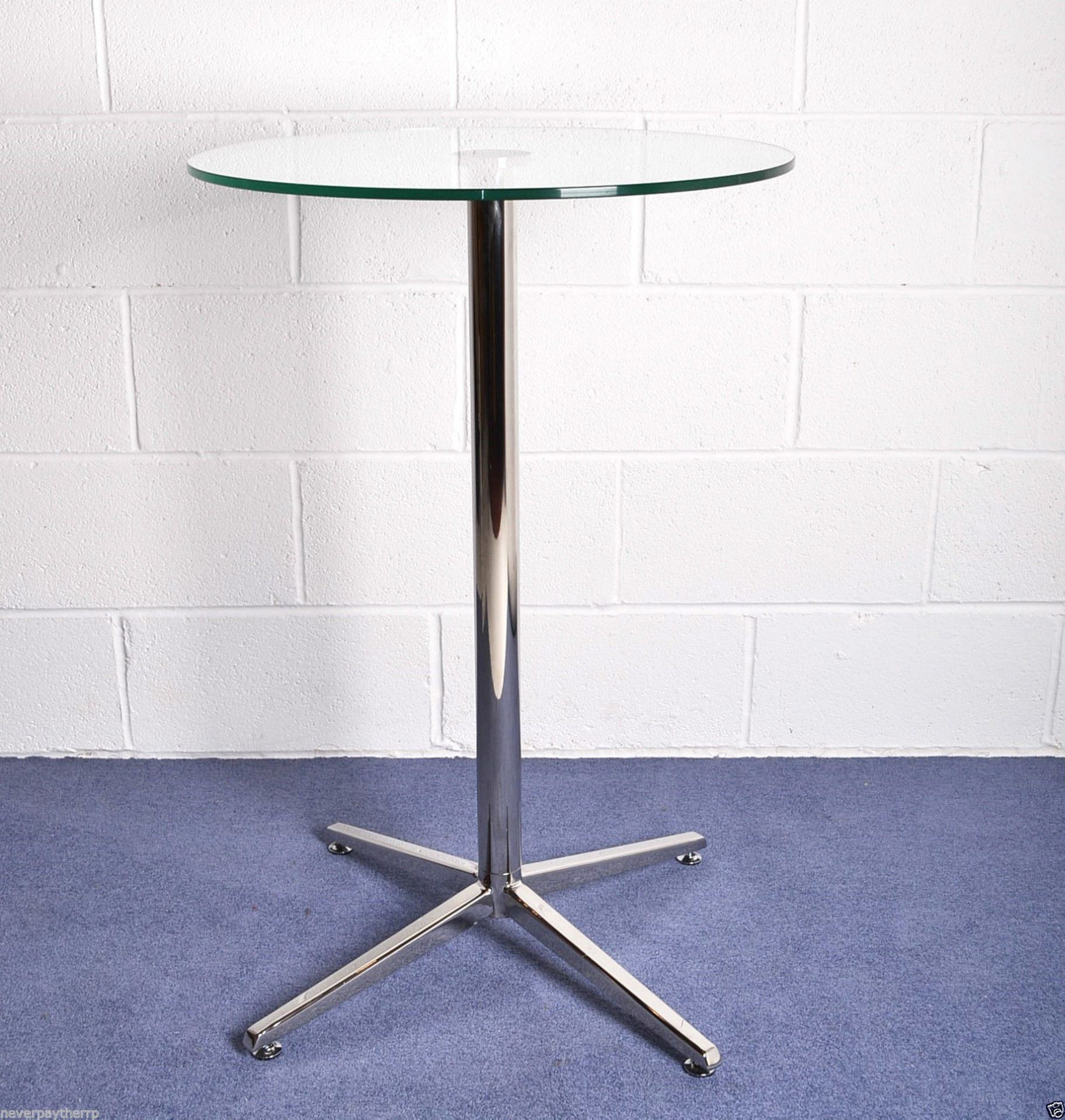 NEW JOHN LEWIS Brigitte Glass Bar Table & 2 Gas Lift Stools - RRP £400  A stylish round 10mm thick - Image 4 of 7