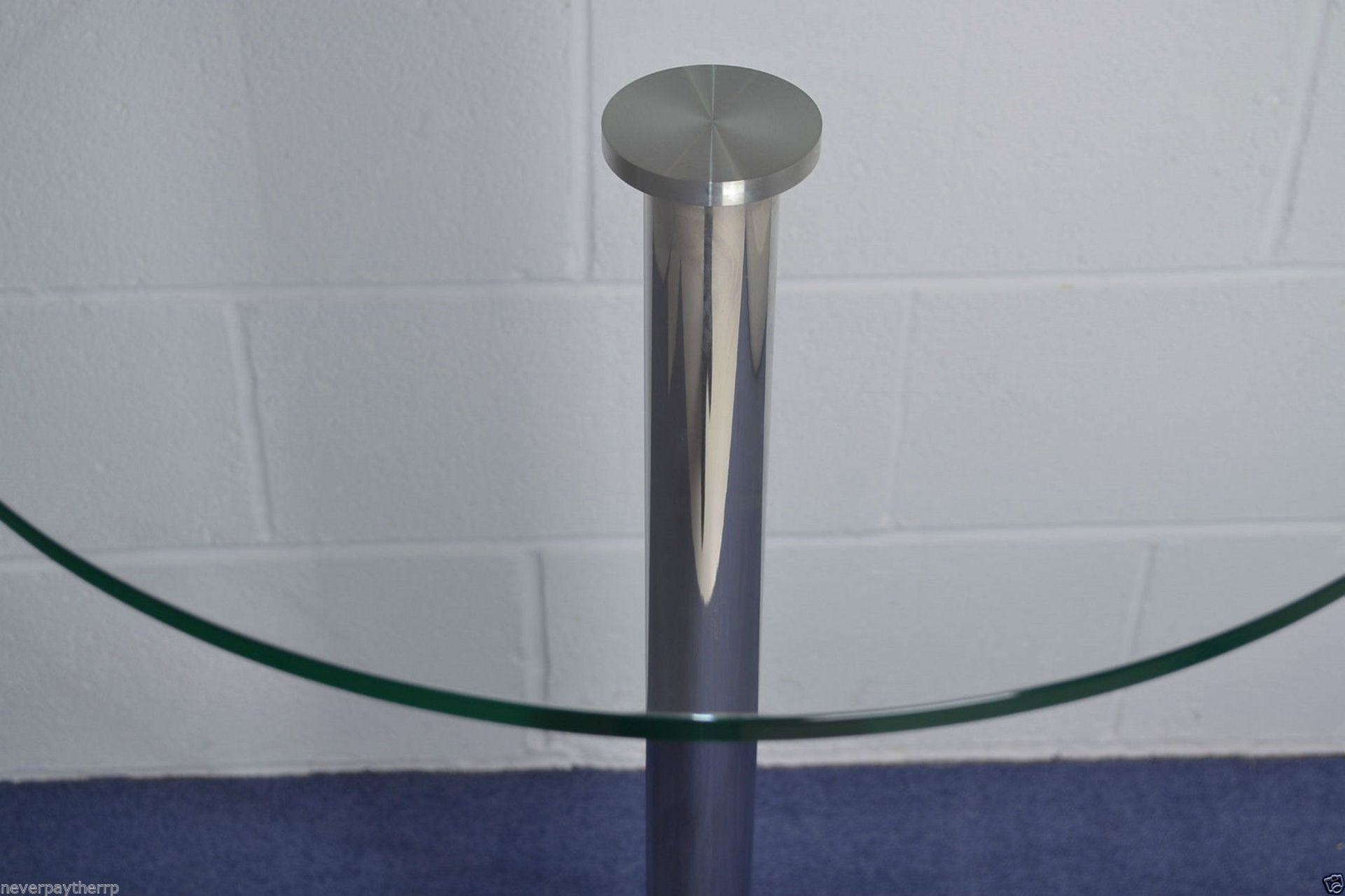 NEW JOHN LEWIS Brigitte Glass Bar Table & 2 Gas Lift Stools - RRP £400  A stylish round 10mm thick - Image 5 of 7