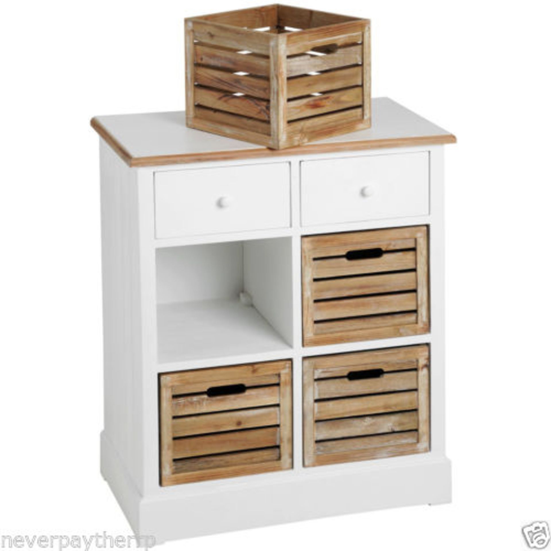 NEW Hampshire 6 Drawers Storage Unit / Chest, White Distressed Country Shabby 13705 RRP £241 New & - Image 2 of 2