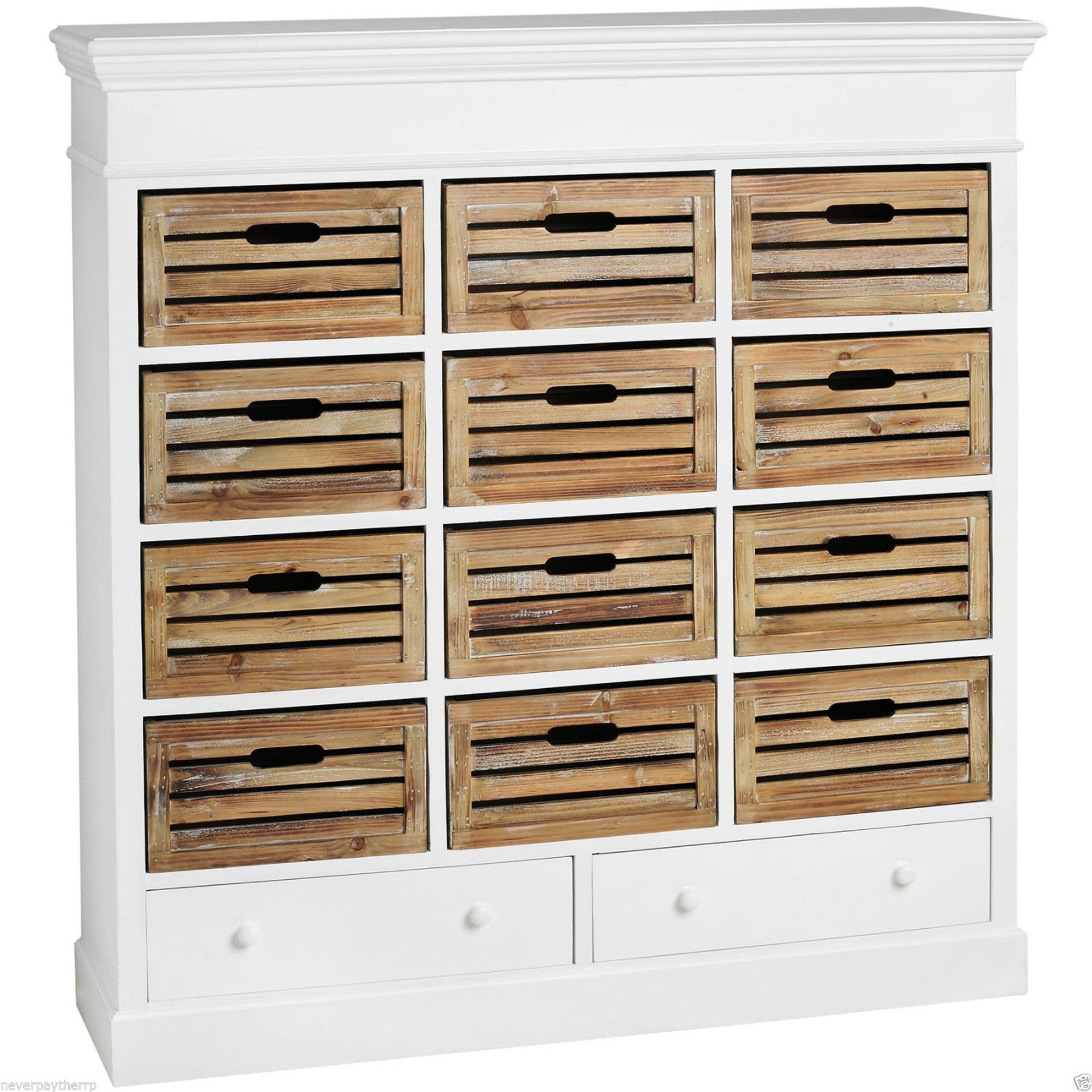 NEW Hampshire Large 14 Drawer Chest, Cabinet White / Natural, product code 13701 New and boxed