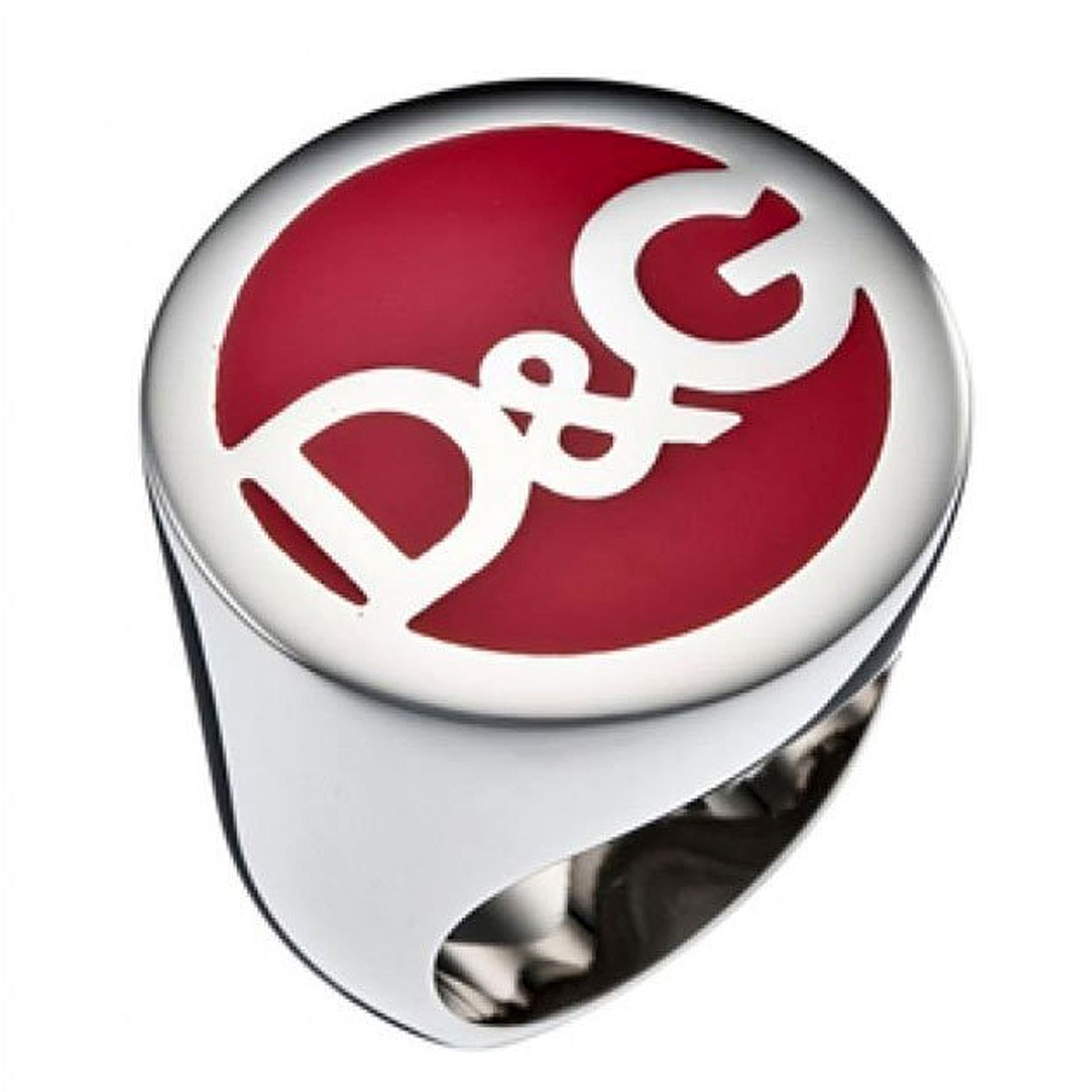 Men’s D&G Seal Ring In Silver & Red, Euro Size 19 (By D&G Jewels) - RRP: £69 - Brand New & Boxed - Image 2 of 4