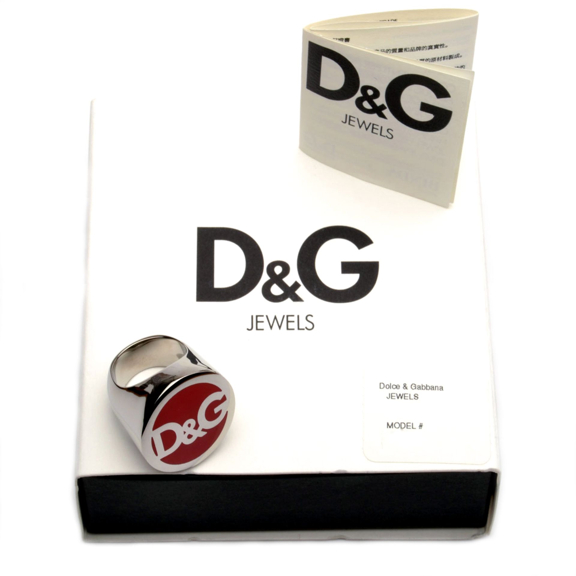 Men’s D&G Seal Ring In Silver & Red, Euro Size 19 (By D&G Jewels) - RRP: £69 - Brand New & Boxed - Image 4 of 4