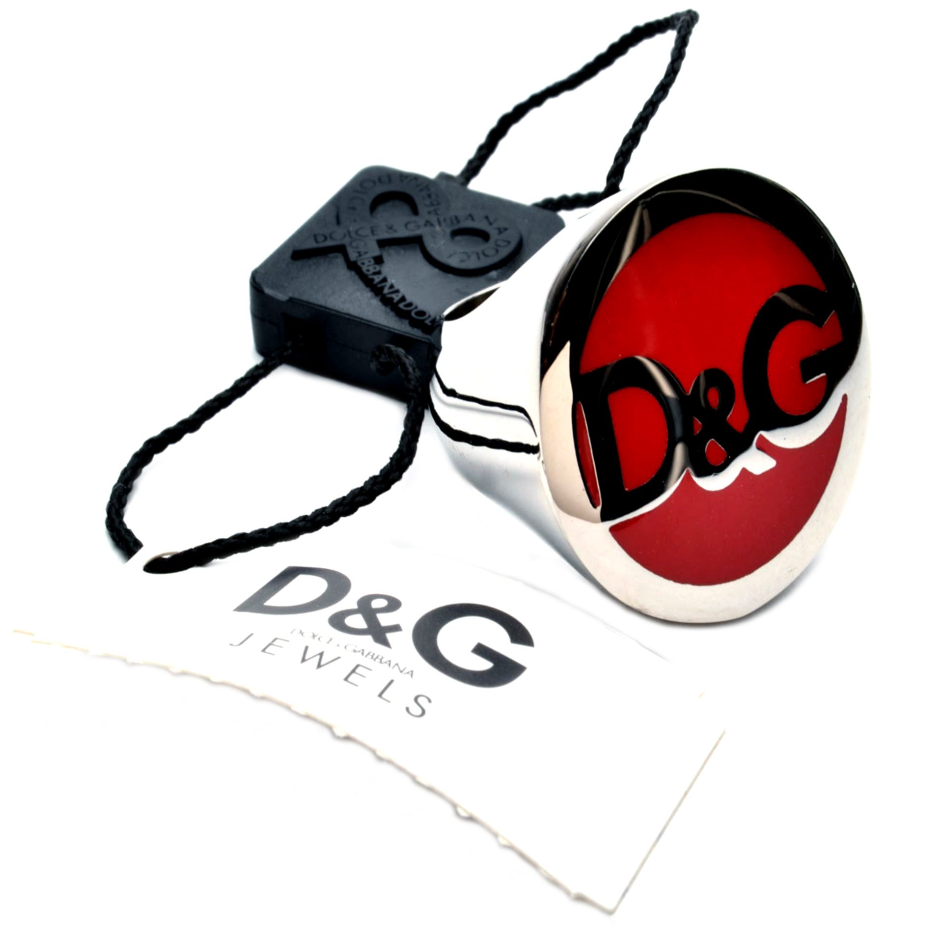 Men’s D&G Seal Ring In Silver & Red, Euro Size 19 (By D&G Jewels) - RRP: £69 - Brand New & Boxed - Image 3 of 4