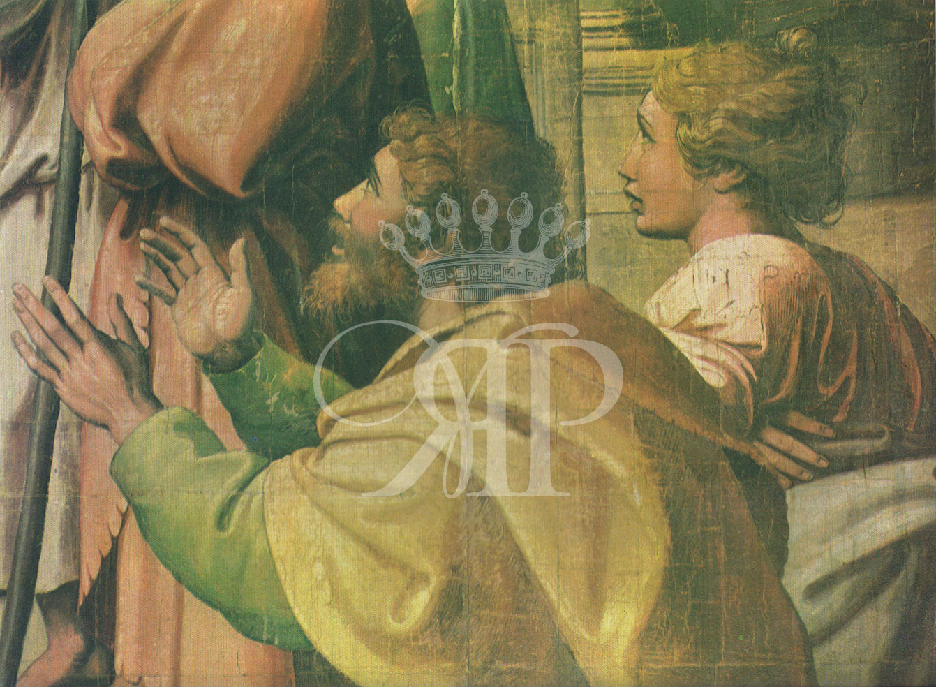 Set of two lithographic prints comprising:lithographic print of painting by Raphael entitled St.