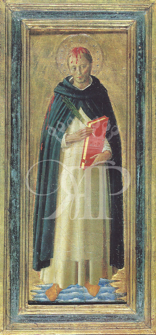 Lithographic print of painting by Fra Angelico   entitled St. Peter Martyr, originally painted c.