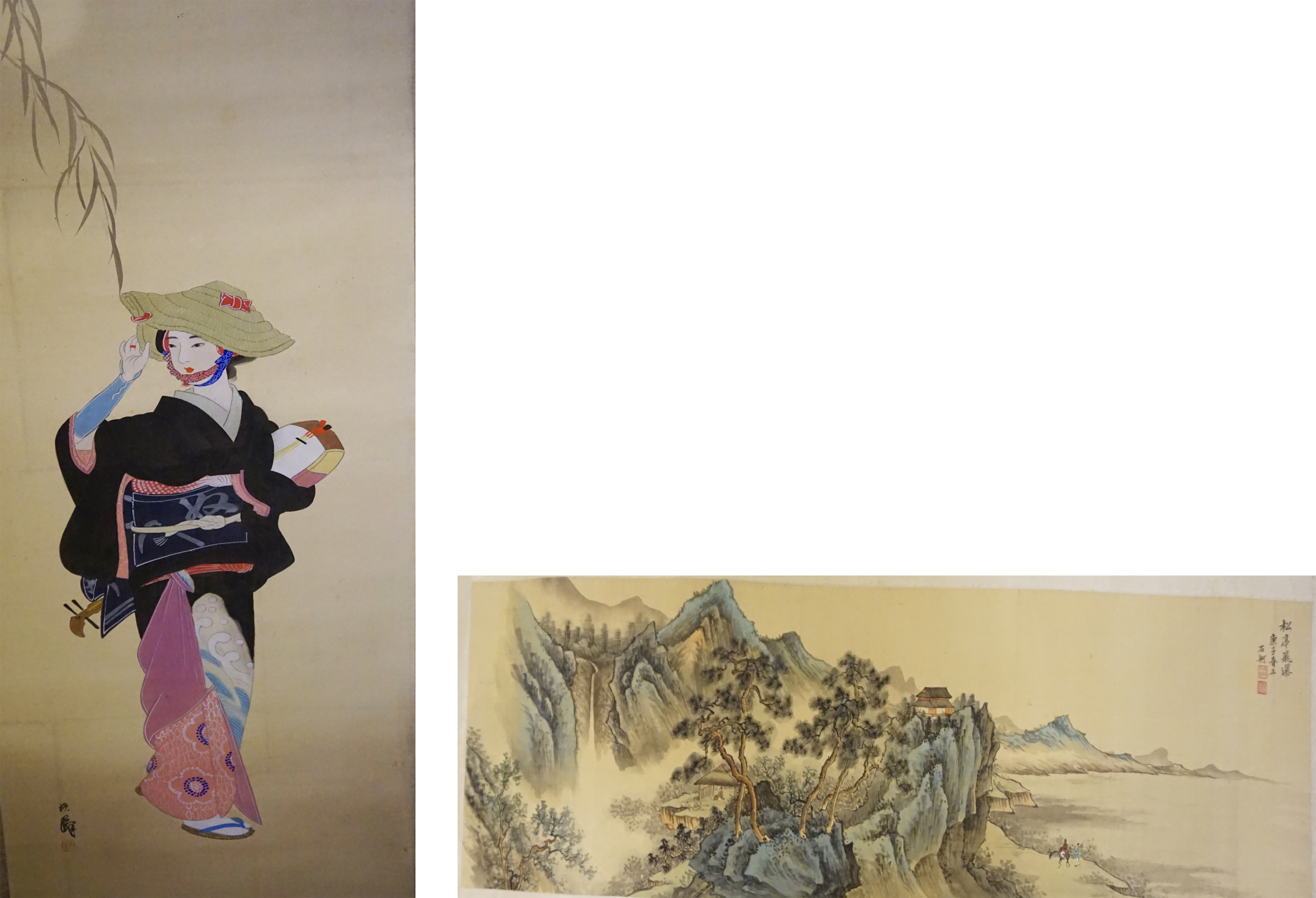 A collection Chinese hanging scrolls, 20th century, to include two examples after Wen Zhengming,