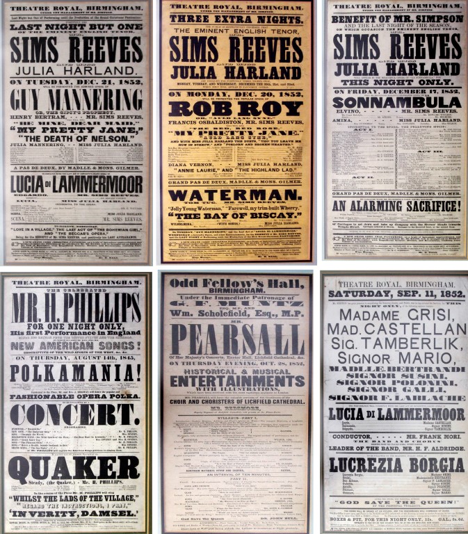 A Collection of 6 Music Hall Posters, 5 for The Theatre Royal Birmingham and 1 for Odd Fellows