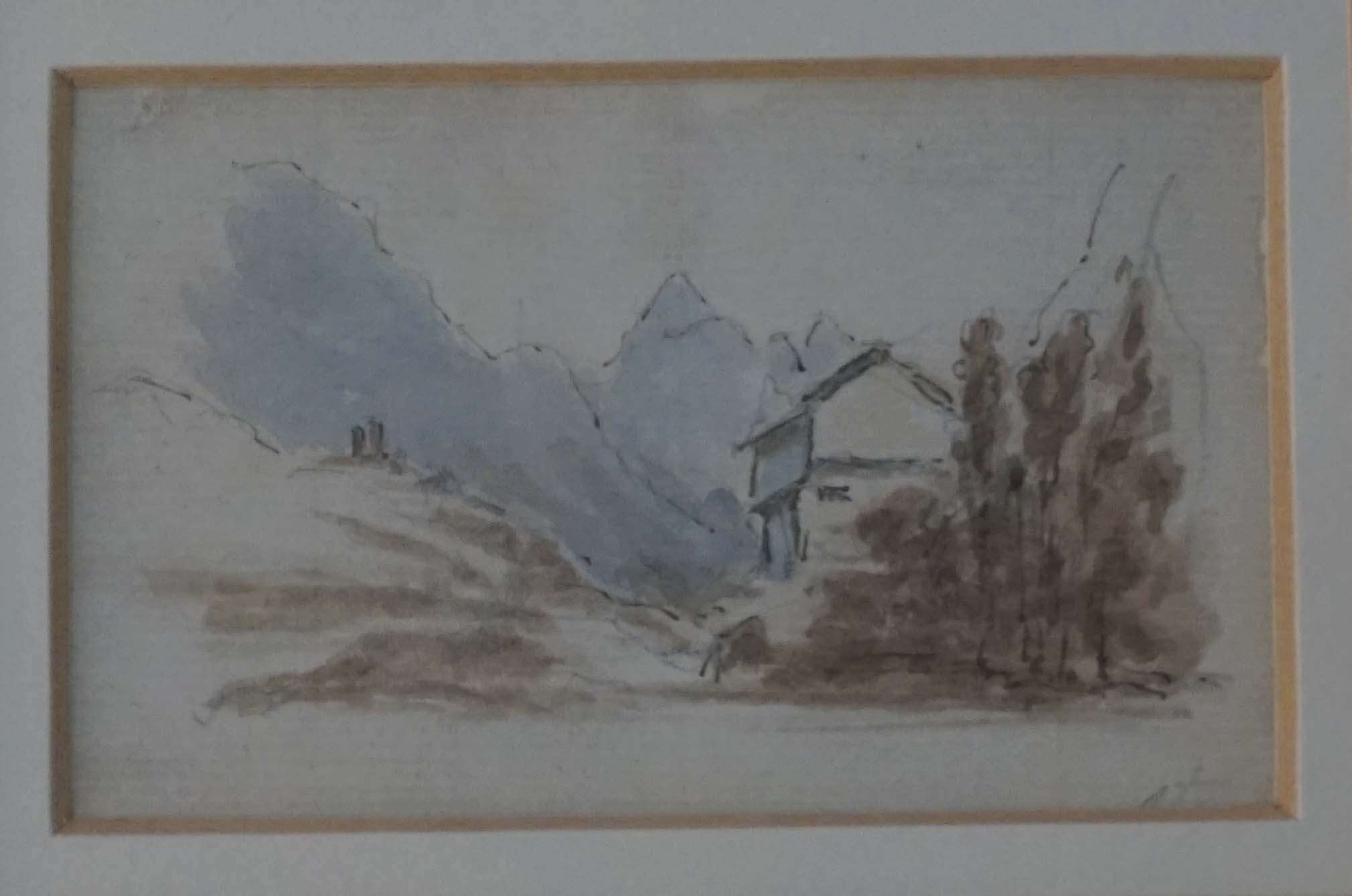 Attributed to Sir Augustus Wall Hallcott (British, 1779-1844) - 'Mountain landscape', watercolour on
