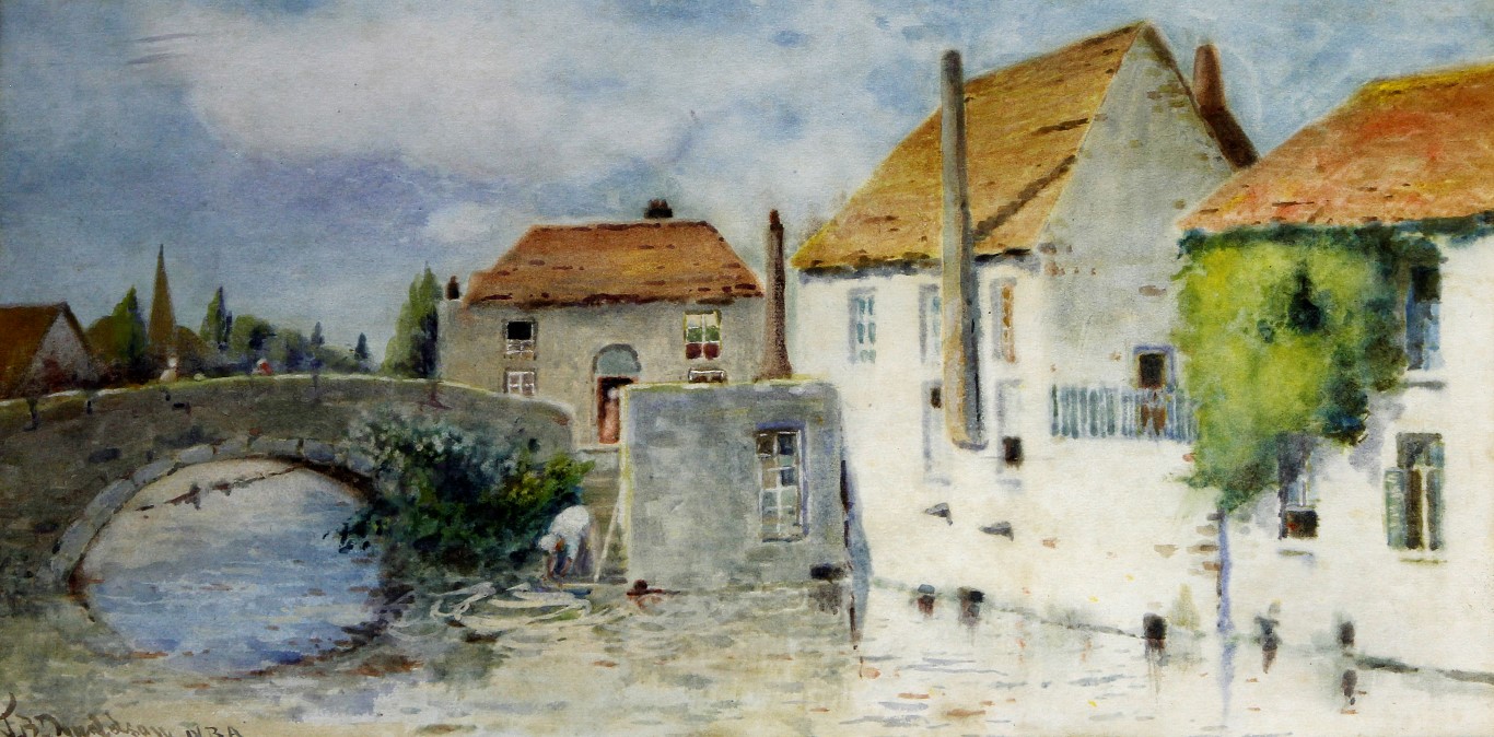 J. B. Donaldson (active 1890-1917), a pair of English 19th century watercolours, depicting village