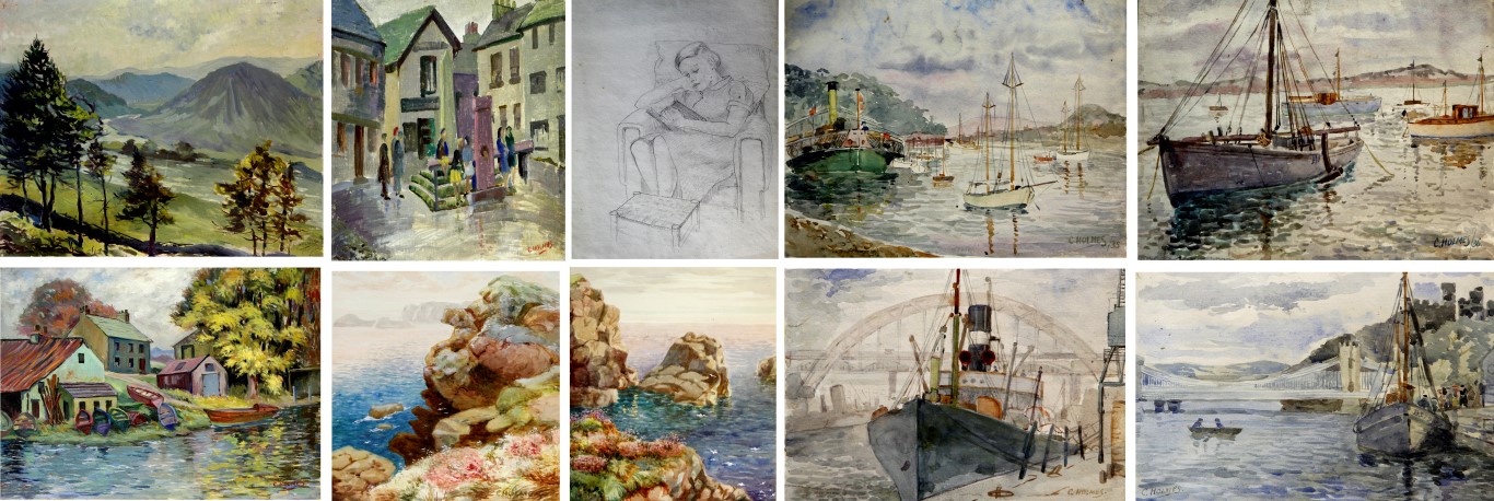 Charles Holmes (1888-1954)- eleven various oils and watercolours, to include 'Newby Bridge', '