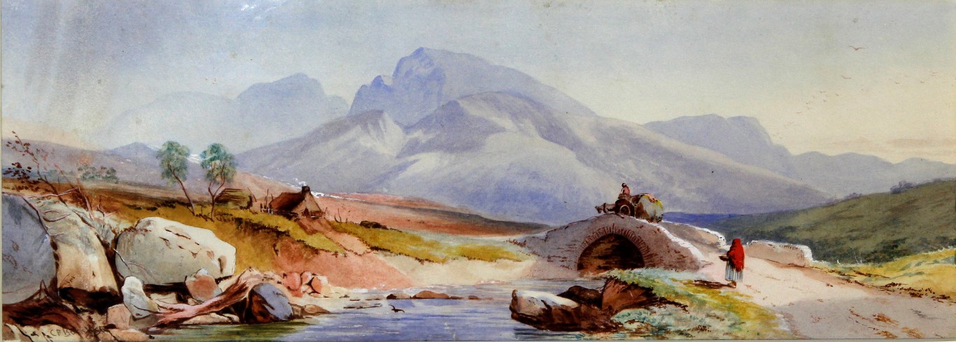 Charles Frederick Buckley (British, 1812-1869) - 'Scottish Highlands featuring Ben Nevis',