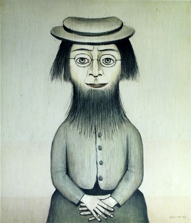 Laurence Stephen Lowry (British, 1887 -  1976) - 'The Bearded Lady', a pencil signed limited edition