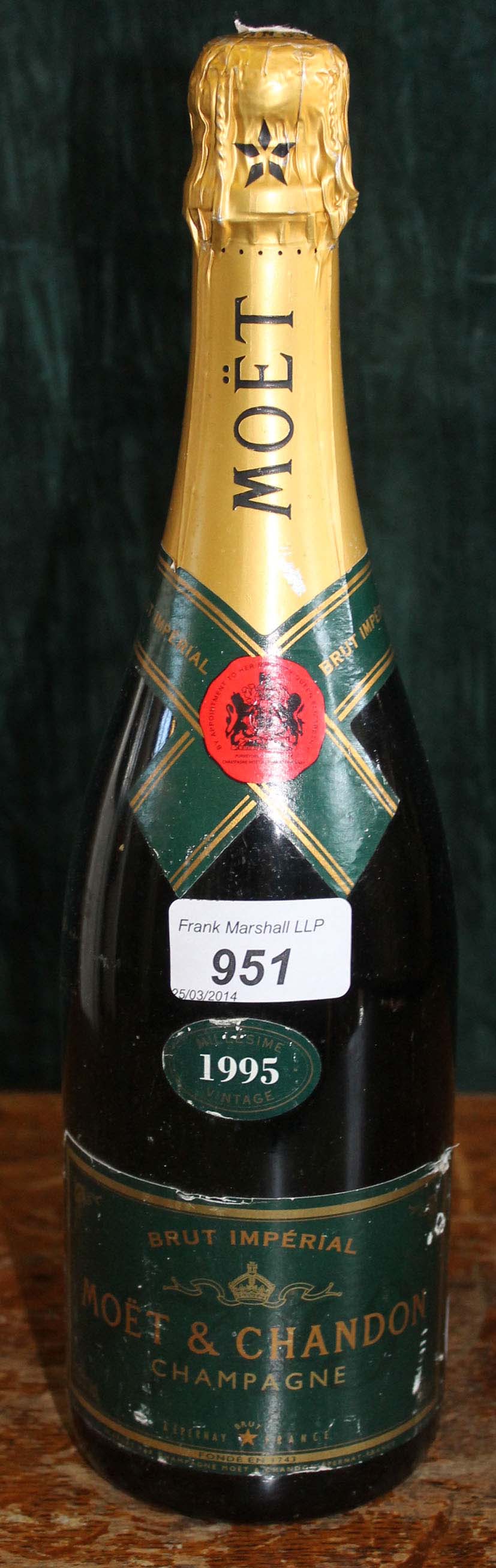 1 bottle Champagne Moet et Chandon Brut Imperial Vintage 1995