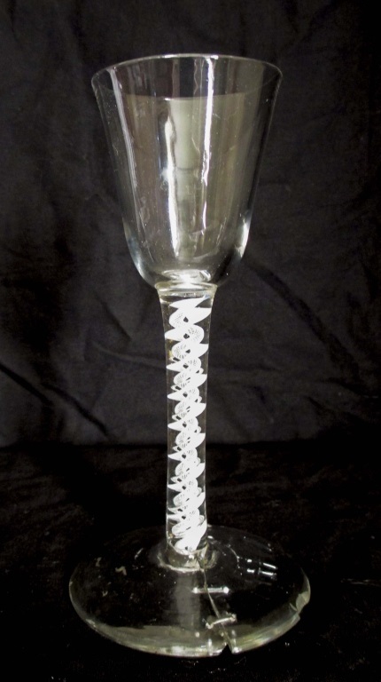 18th CENTURY AIR TWIST STEM CORDIAL GLASS Georgian, English, plain bowled cordial glass dating - Image 2 of 3