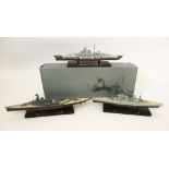 ATLAS EDITIONS WARSHIPS HMS Hood. HMS Prince of Wales, and The Bismark. All boxed and as new. (3)