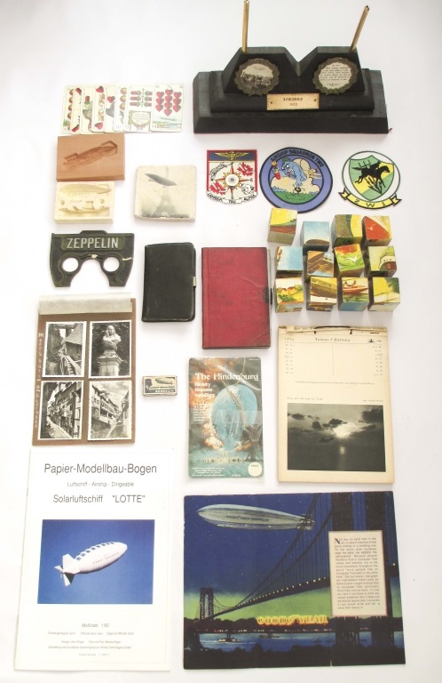 LOT OF ZEPPELIN COLLECTIBLES Including Graf Zeppelin Weltreise game, playing cards, stereoscopic