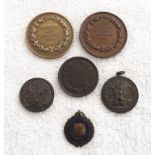 SMALL LOT OF RIFLE CLUBS SHOOTING MEDALS Early to mid 20th century bronze metal medals. Includes The