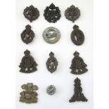 WW2 ECONOMY PLASTIC BRITISH ARMY CAP BADGES Lot of economy plastic WW2 issue cap badges including