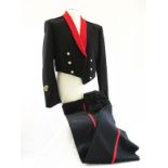 POST 1953 ROYAL ARTILLERY ARMY CADET FORCE WO'S MESS DRESS TUNIC Black cloth tunic with scarlet