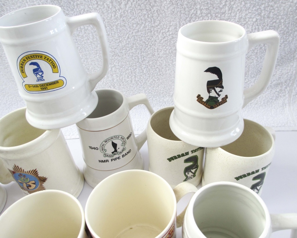 BOX OF STEINS & MUGS Mixed lot including Wedgwood and Coalport. Durban Tattoo and others. Quantity. - Image 4 of 14