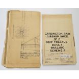 CARDINGTON AIRSHIP SHEDS 1927 PLANS Two plans from the construction of the Airship sheds in