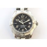 GENTS STAINLESS STEEL BREITLING COLT OCEAN AUTOMATIC WRIST WATCH Oct 2000, REF. A17350.  Black