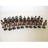 30 SOLID CAST WHITE METAL TOY SOLDIERS SCOTTISH HIGHLANDERS & PIPERS Hand painted white metal
