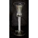 18th CENTURY AIR TWIST STEM WINE GLASS Georgian, English, very fine plain bowled wine glass dating