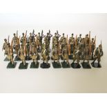 29 SOLID CAST WHITE METAL TOY SOLDIERS BOER WAR BRITISH INFANTRY Hand painted white metal