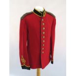 1913 DATED OTHER RANKS SCARLET TUNIC TO THE ROYAL ENGINEERS High black velvet collar and cuffs.