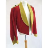 HAMPSHIRE REGIMENT OFFICERS MESS DRESS TUNIC Post WW2 example. Scarlet cloth with yellow cuffs,