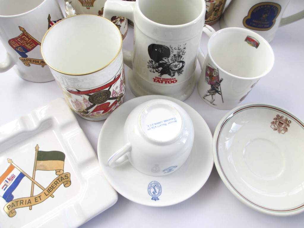 BOX OF STEINS & MUGS Mixed lot including Wedgwood and Coalport. Durban Tattoo and others. Quantity. - Image 2 of 14