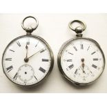 A 19th century English pocket watch, key wind movement, numbered 48426. The silver case with