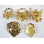 UNITED STATES - 5 US MILITARY ACADEMY & SCHOOLS HAT BADGES 5 US Cadet schools cap badges including